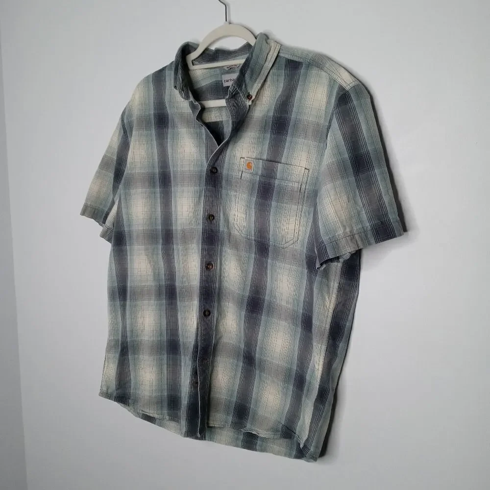 Carhartt checkered button down shirt size large